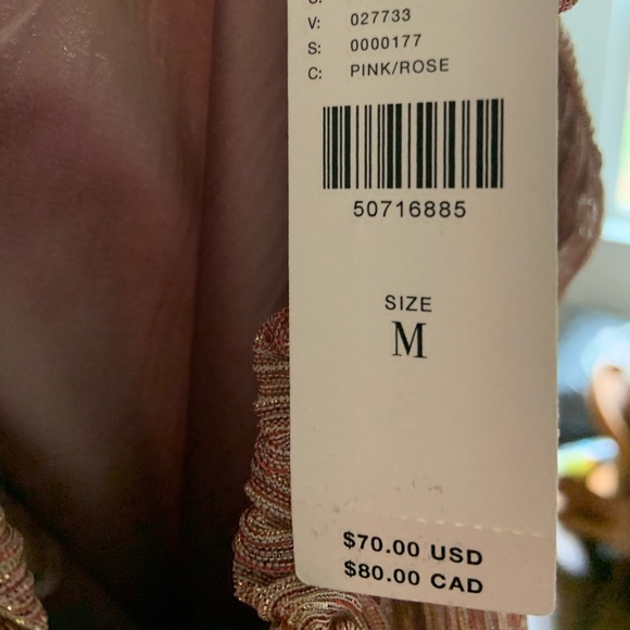 🌟HP🌟 NEW Anthropologie Eri & Ali Pink Rose Shimmer Top - Picture 4 of 4